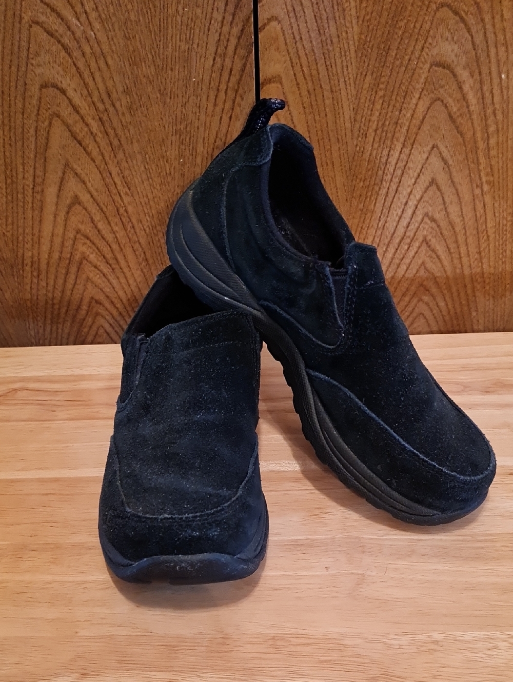 L.L. Bean Black Suede Slip-On Loafers for Women